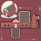 ocuklar iin hazr ev model maketi ablonu, paper craft model house
